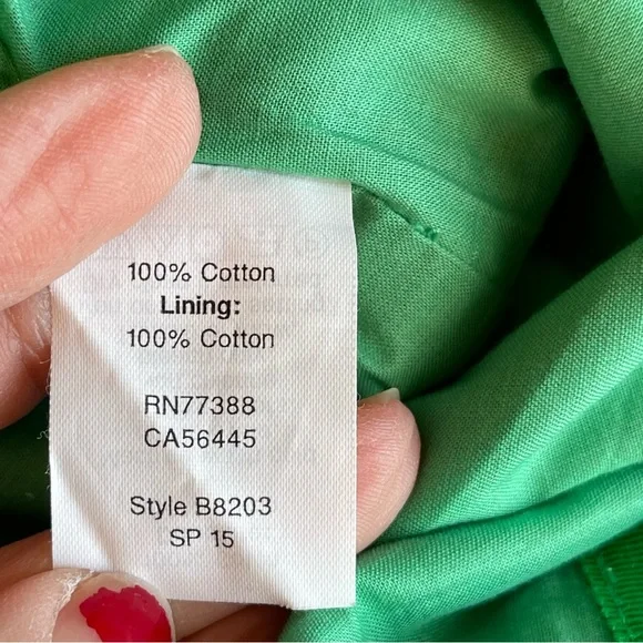 J Crew Pencil Skirt in Green with blue and white flowers size 10 Preppy Coastal - Picture 8 of 11